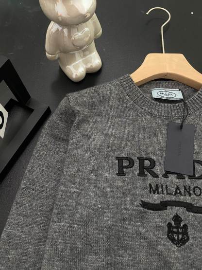 PRAD25SS Monogrammed Embroidered Long Sleeve Sweater