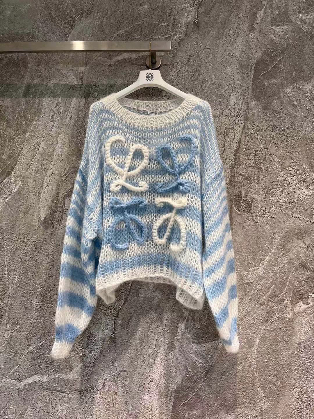 LOE Blue Seahorse Long Sleeve Sweater