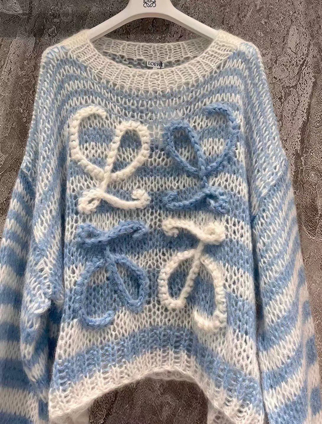 LOE Blue Seahorse Long Sleeve Sweater