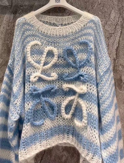 LOE Blue Seahorse Long Sleeve Sweater