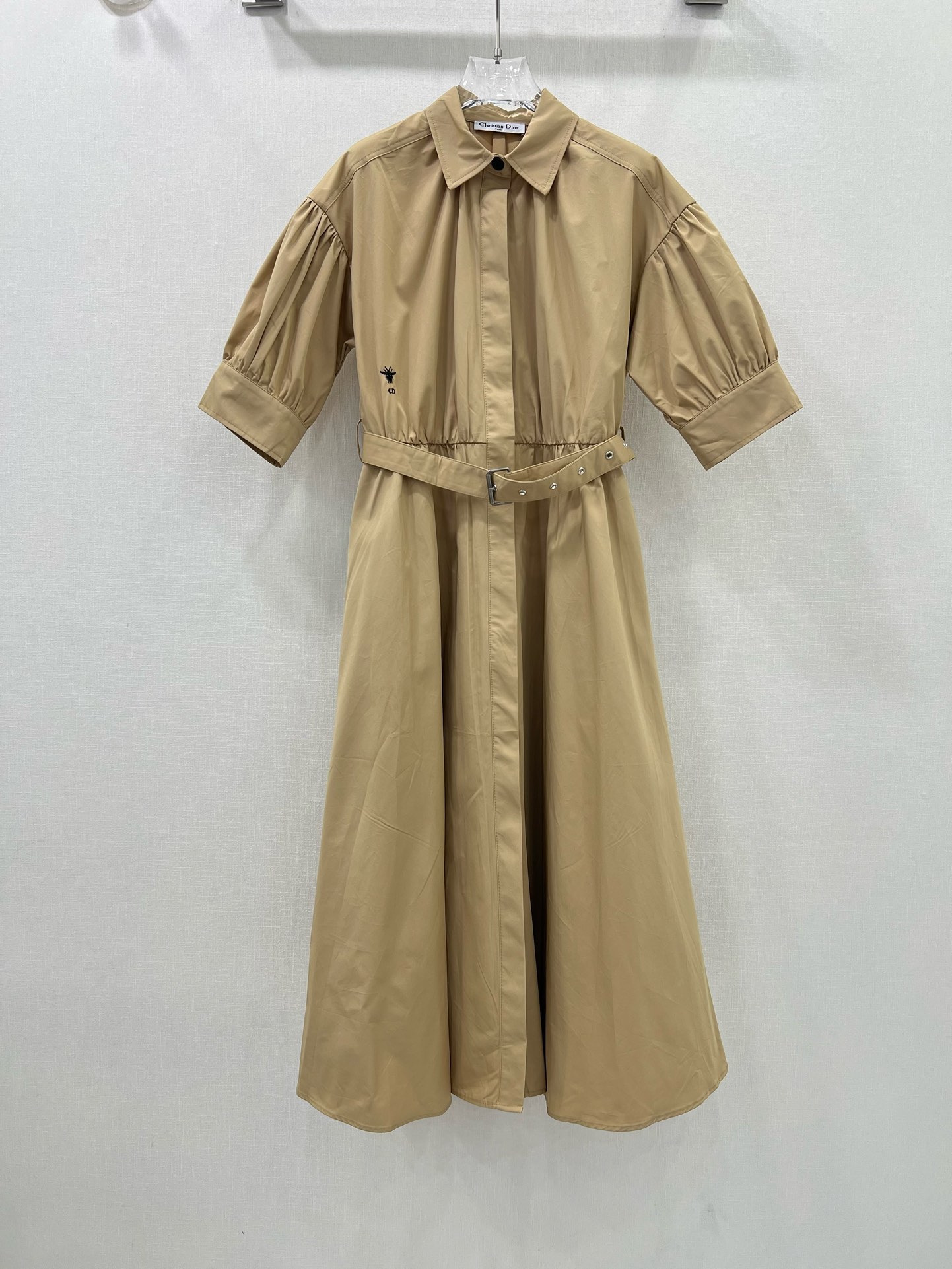 DIO25SS Lapel Belt Princess Sleeve Dress