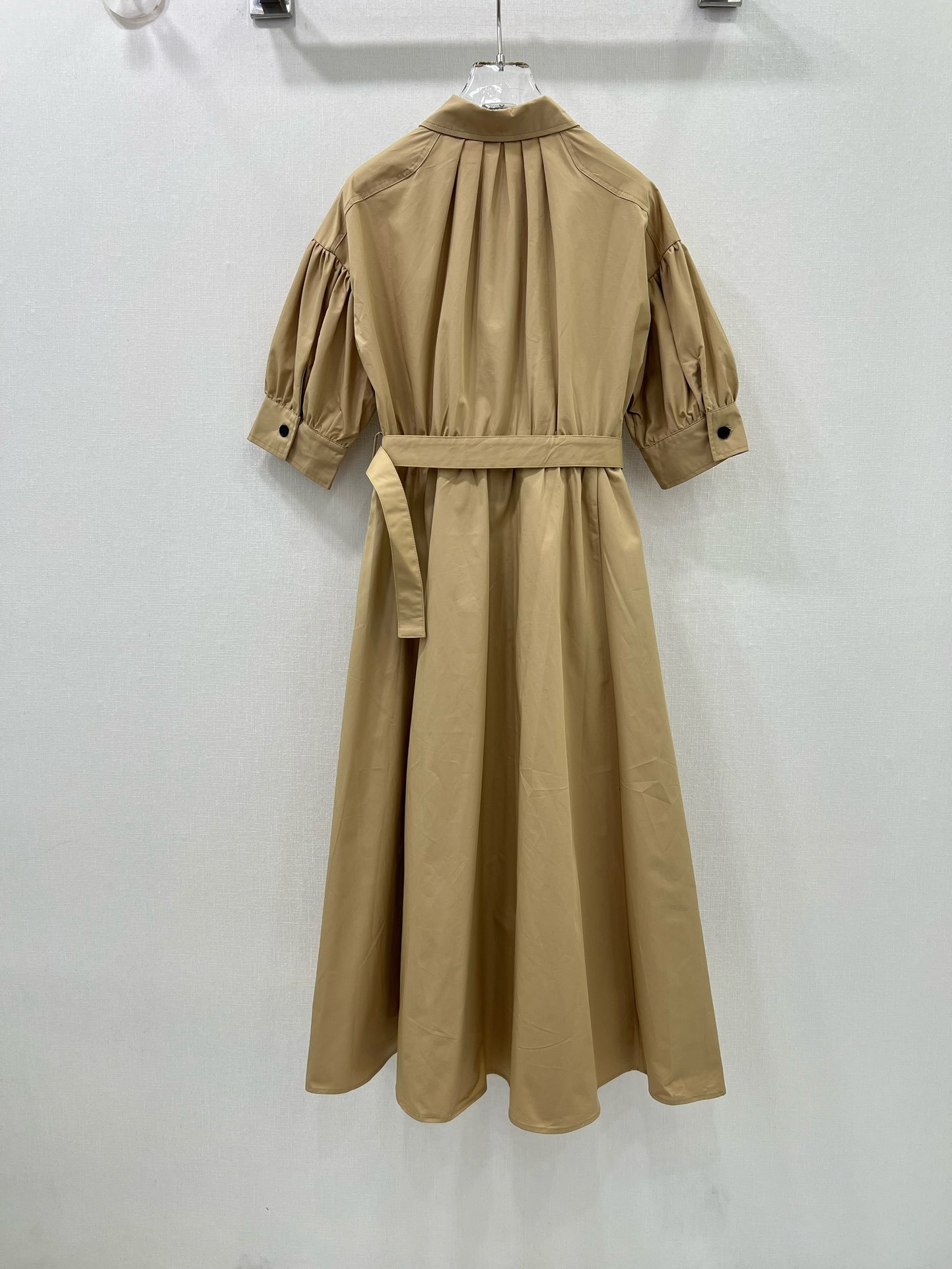 DIO25SS Lapel Belt Princess Sleeve Dress