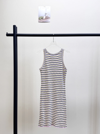 CHANE25SS Striped Knit Tank Dress