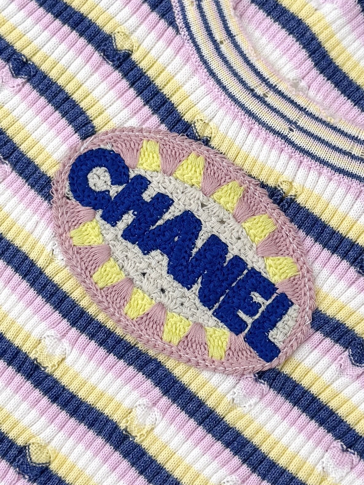 CHANE25SS Striped Knit Tank Dress