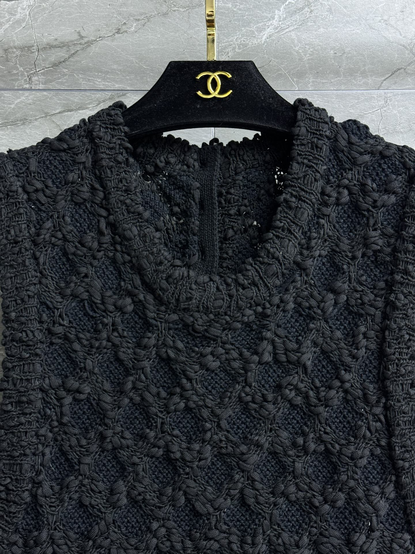 CHANE25SS Lattice Woven Vest Skirt