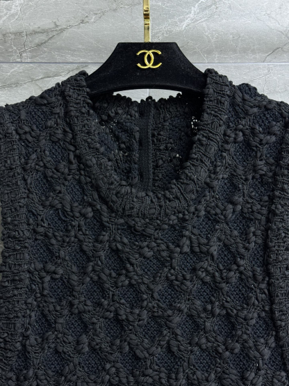 CHANE25SS Lattice Woven Vest Skirt