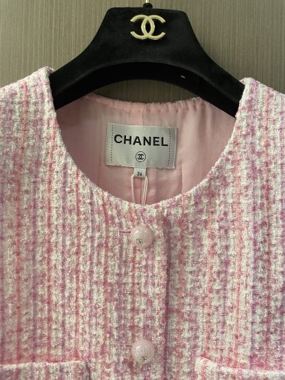 CHANE25SS pink knitted waistcoat