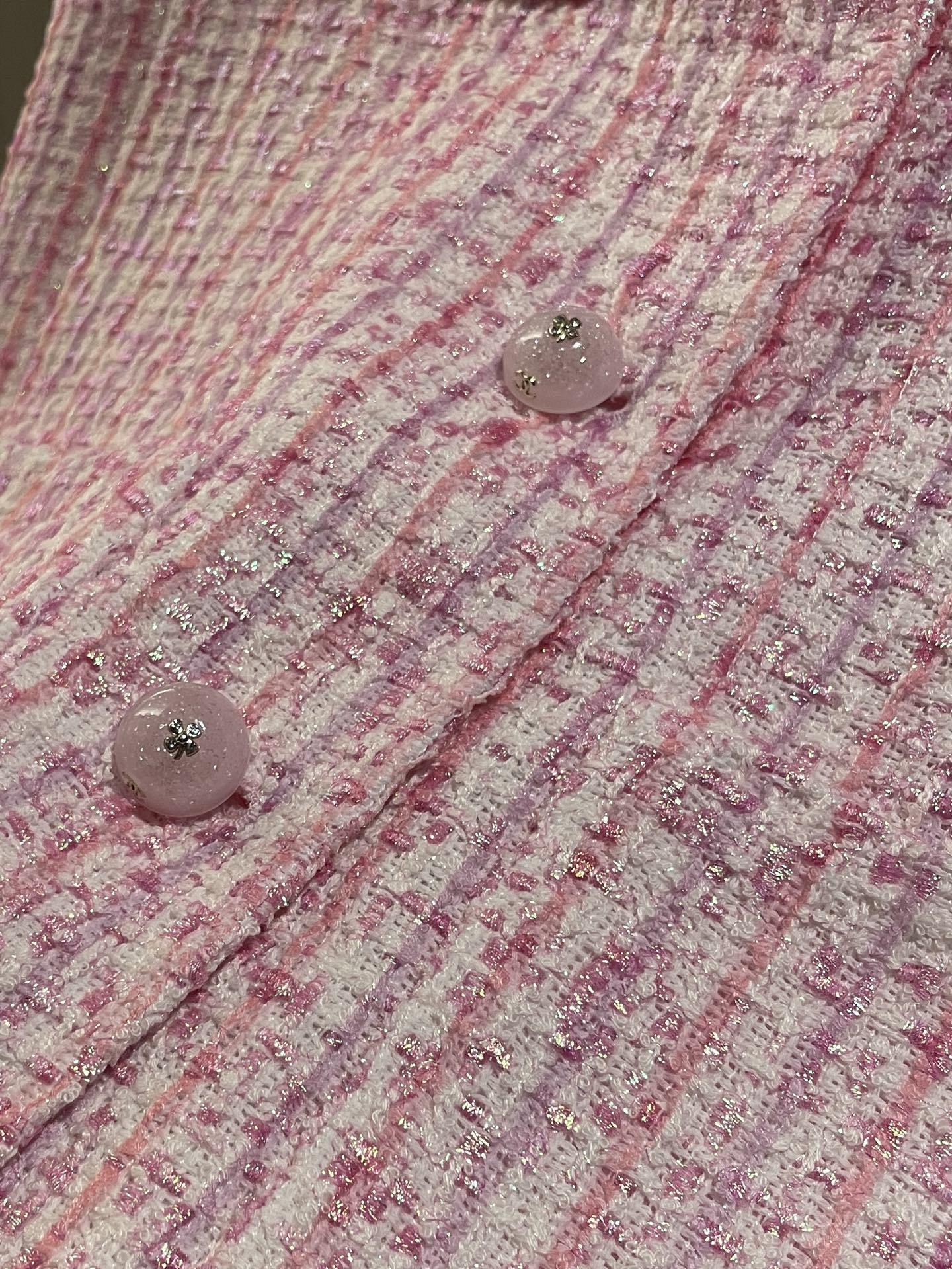 CHANE25SS pink knitted waistcoat