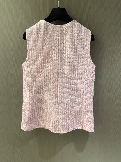 CHANE25SS pink knitted waistcoat