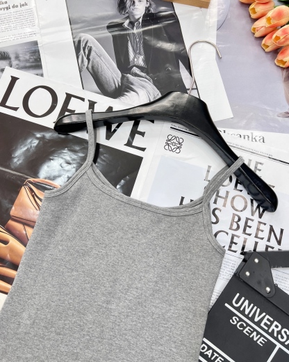 MIU25SS embroidered logo letter knit camisole