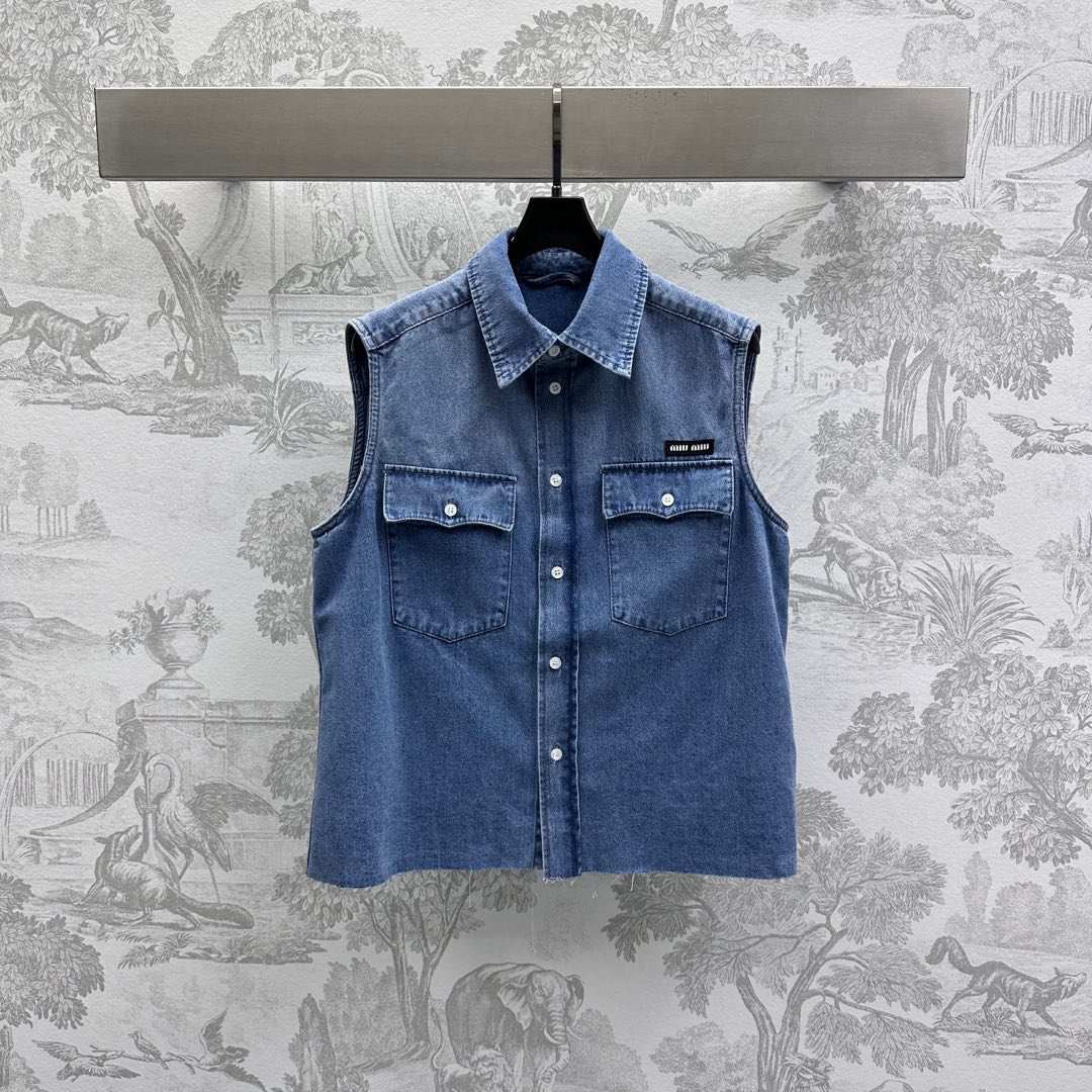 MIU25SS Pocket Denim Vest