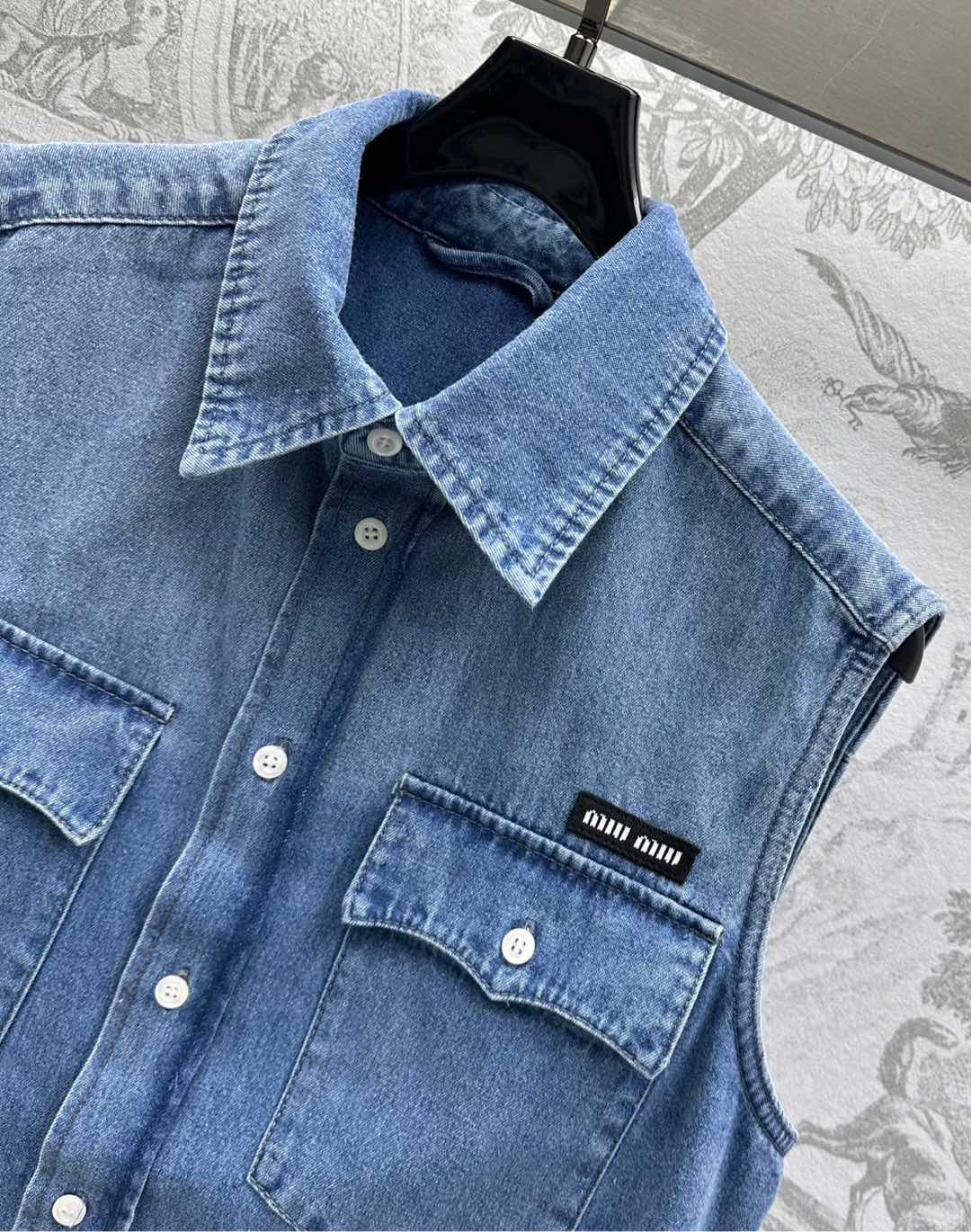 MIU25SS Pocket Denim Vest