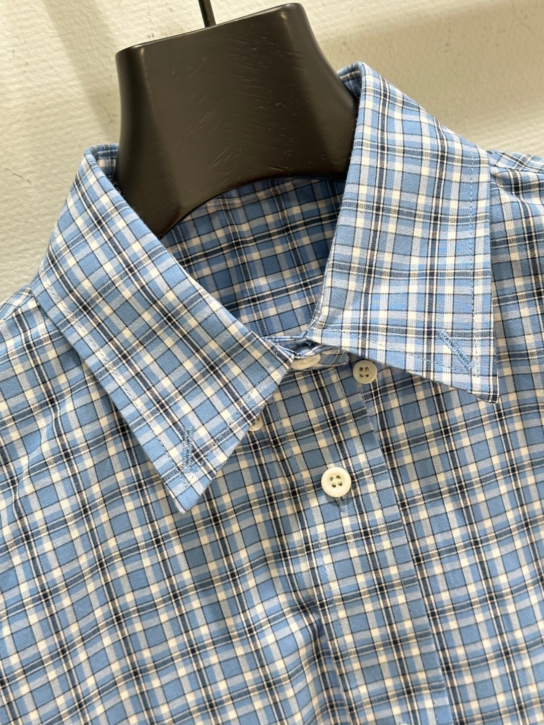 MIU25SS Lapel Check Shirt Dress