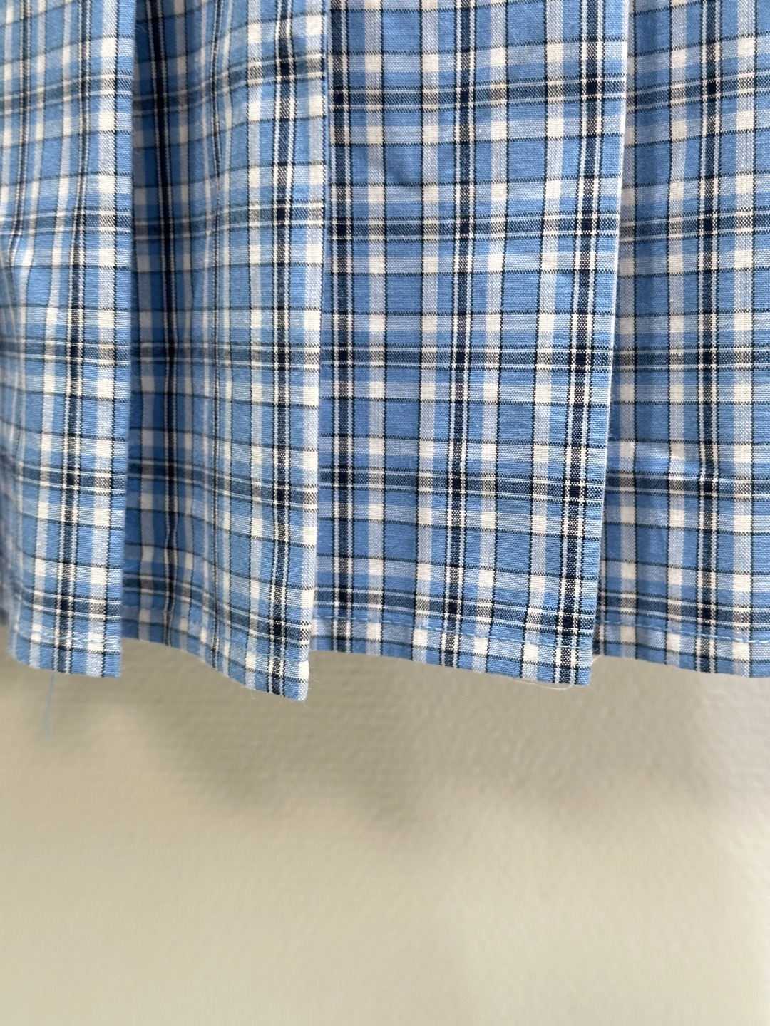 MIU25SS Lapel Check Shirt Dress