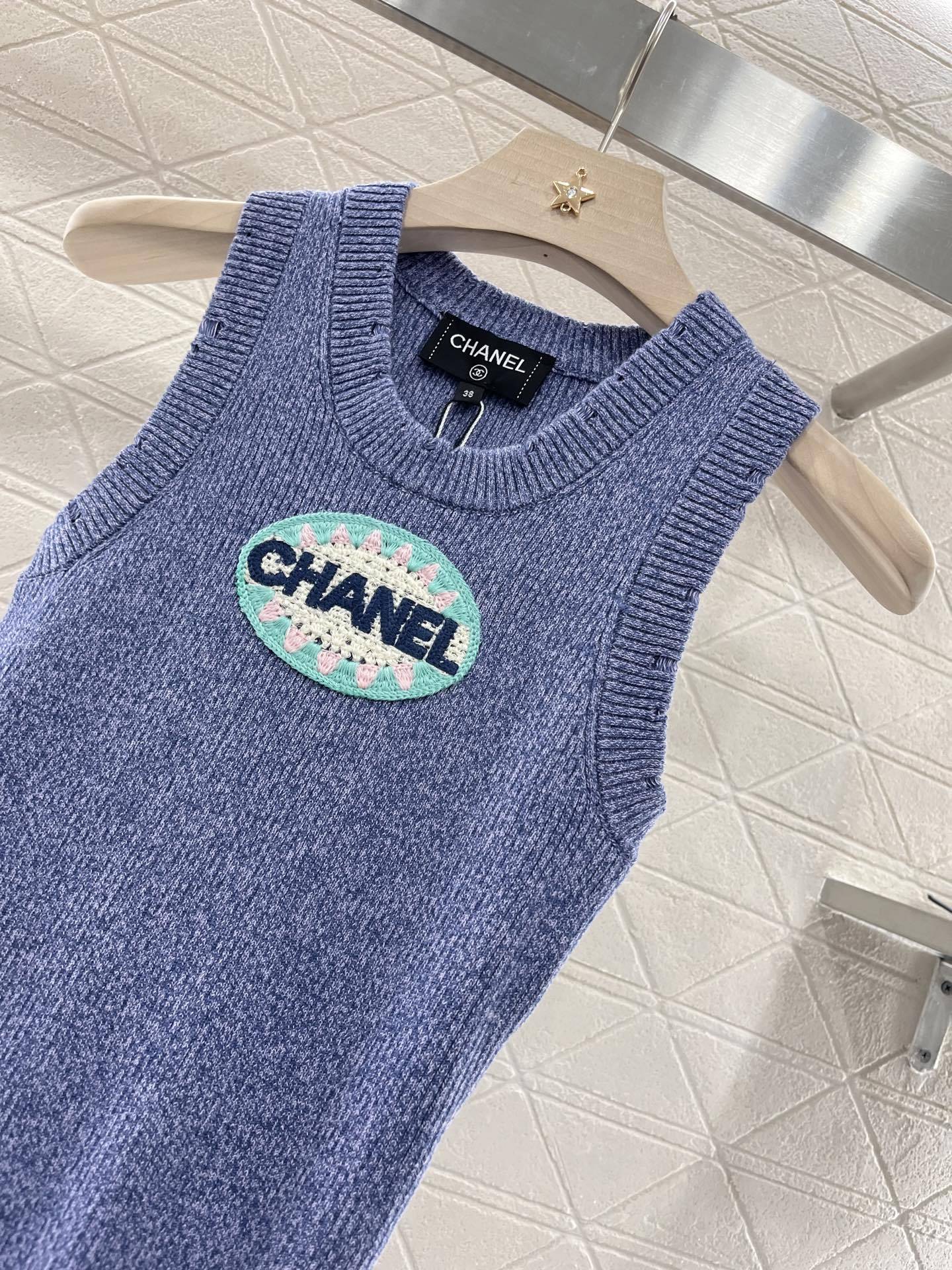 CHANE monogrammed embroidered jersey dress