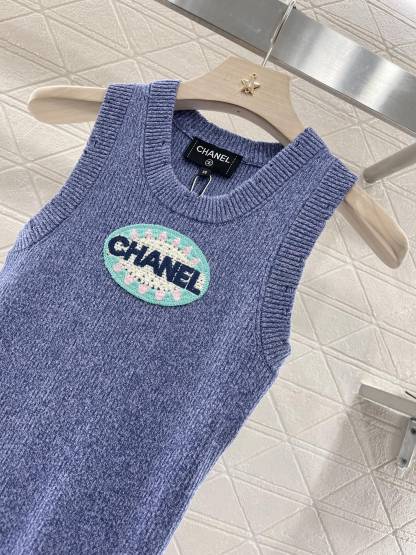 CHANE monogrammed embroidered jersey dress