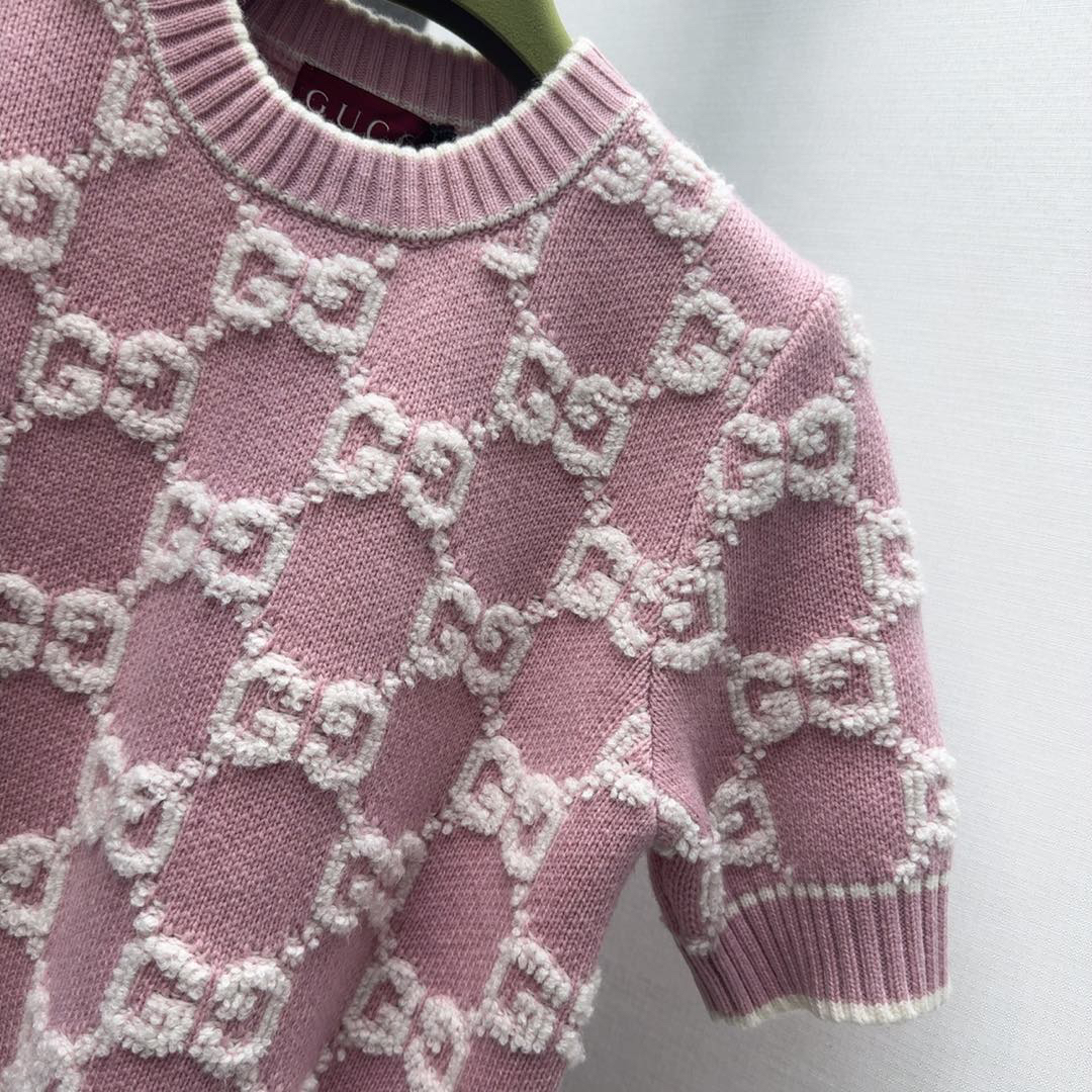 GUCC25SS jacquard loop knit sweater