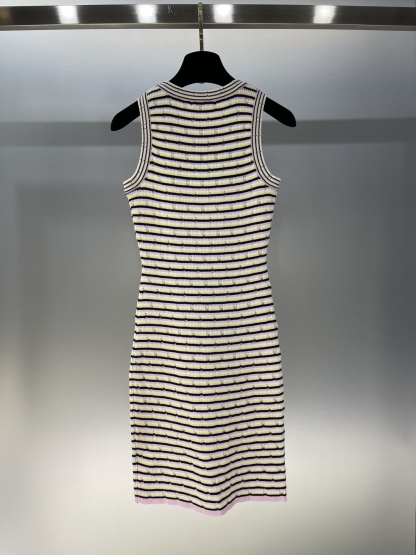 CHANE25SS colour-blocked striped jersey dress