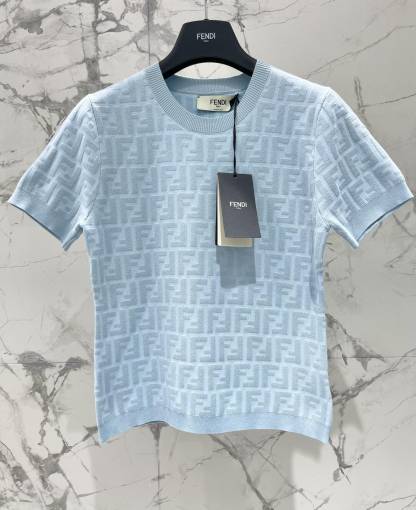 FEND25SS Embossed Letter Logo Knit Top