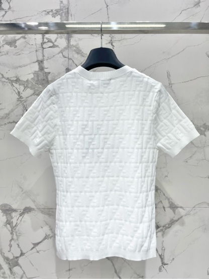 FEND25SS Embossed Letter Logo Knit Top