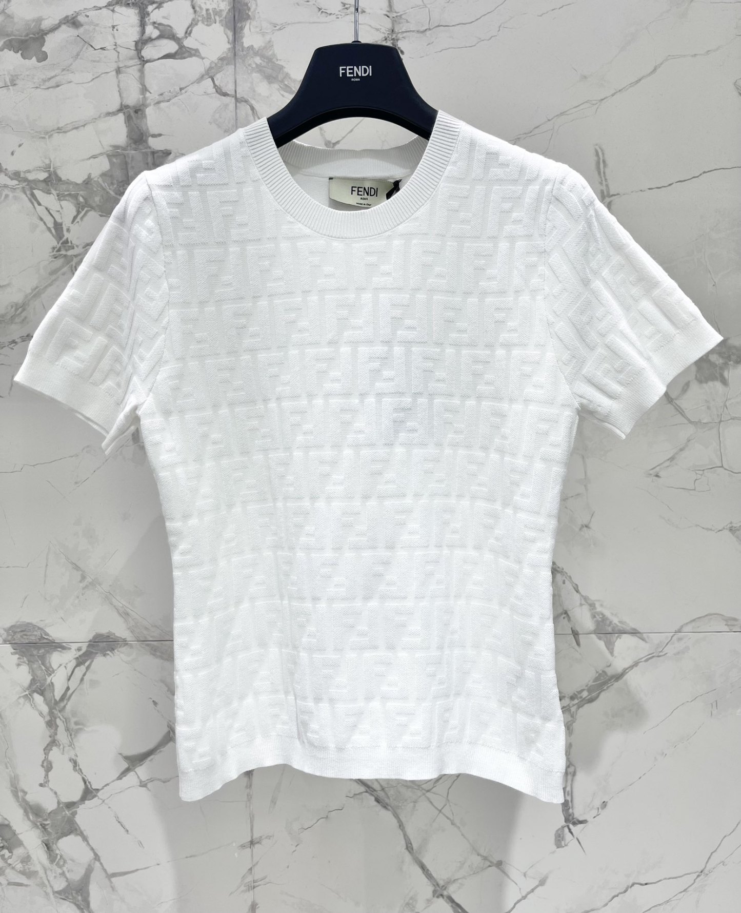 FEND25SS Embossed Letter Logo Knit Top
