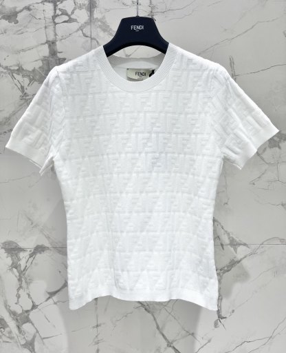 FEND25SS Embossed Letter Logo Knit Top