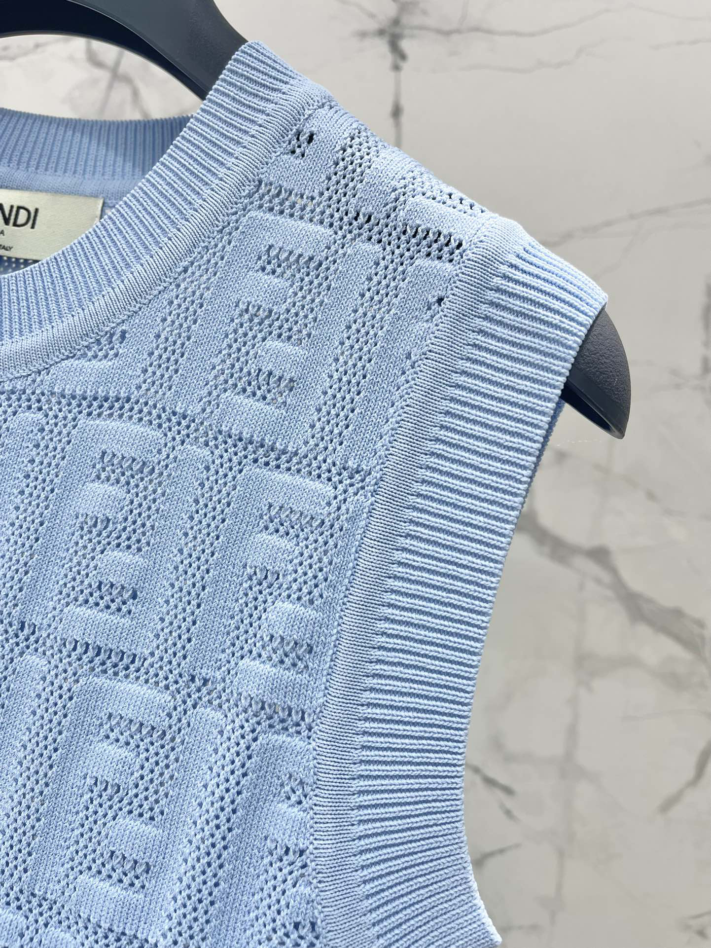 FEND25SS Embossed Letter Cutout Sleeveless Dress