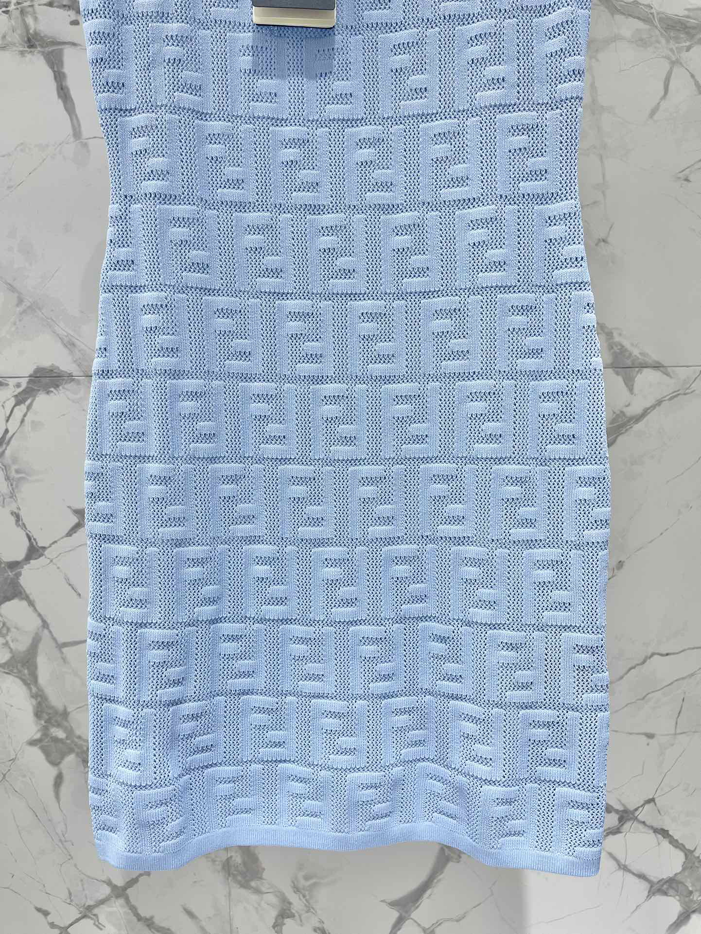 FEND25SS Embossed Letter Cutout Sleeveless Dress