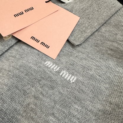 MIU25SS polo single-breasted cardigan