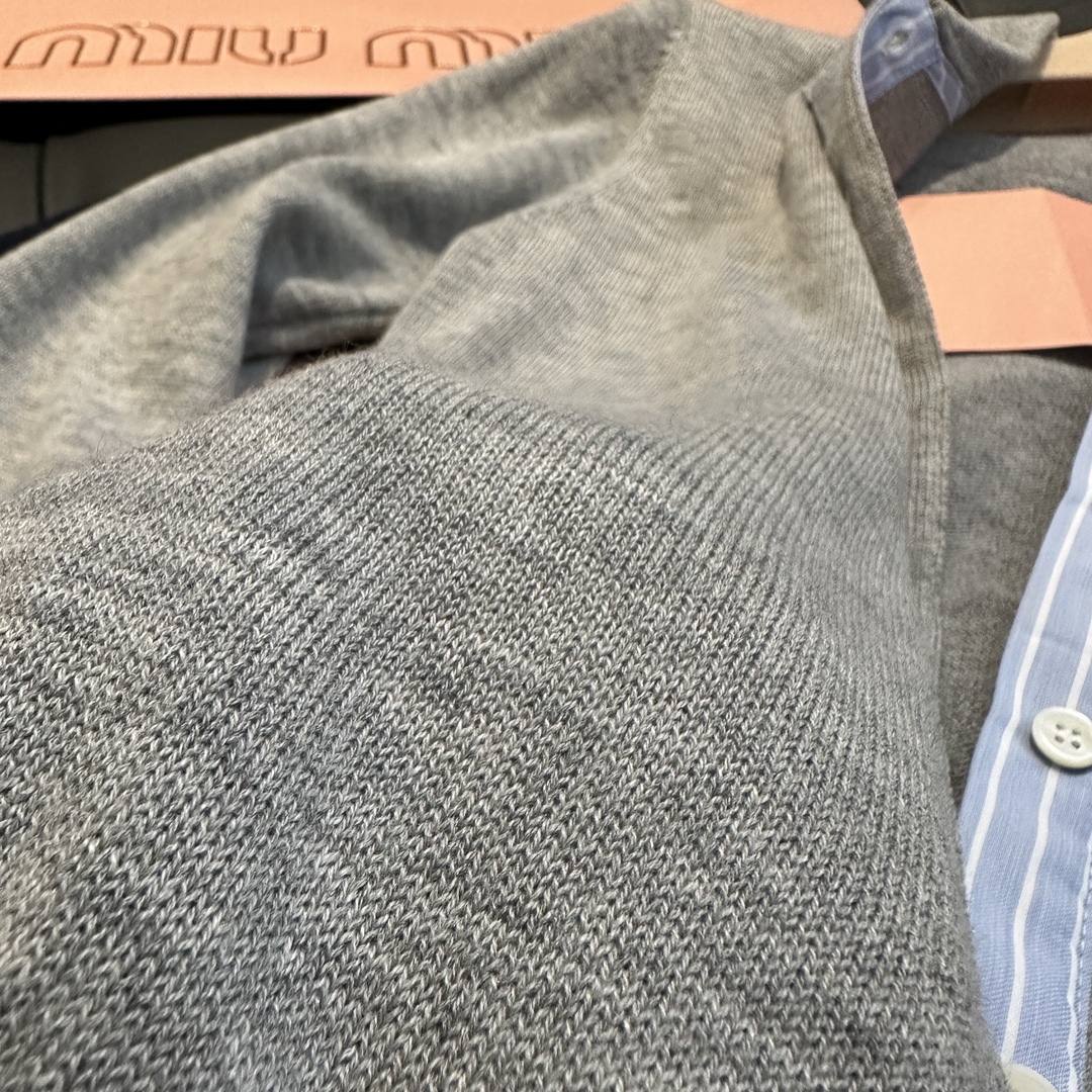 MIU25SS polo single-breasted cardigan