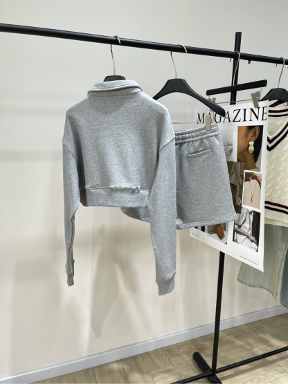 Miu Light Gray Leather Curry Monogram Set