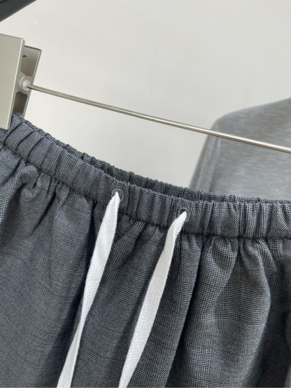 Miu Gray Checkered Shorts