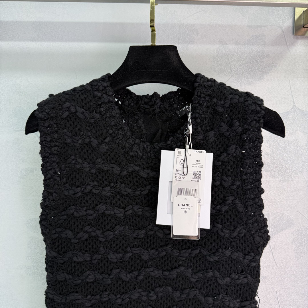 Chanl Three-dimensional hand-crocheted knit tank dress