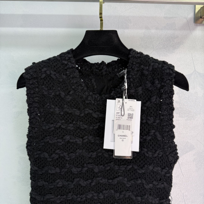 Chanl Three-dimensional hand-crocheted knit tank dress
