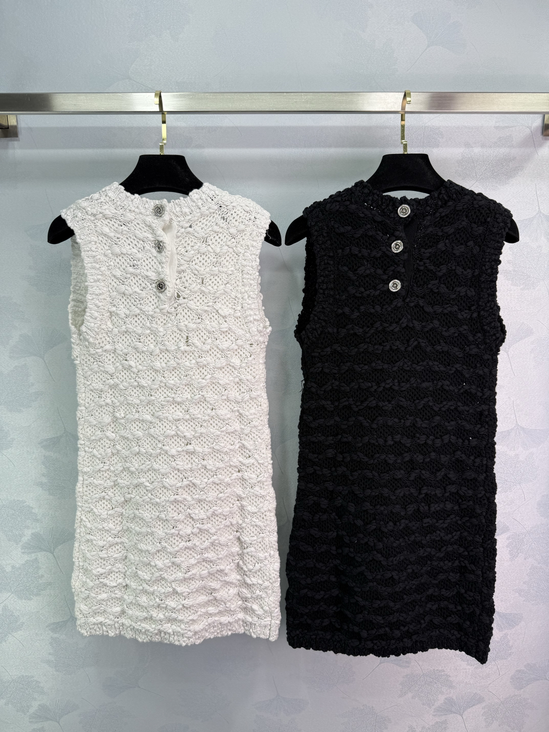 Chanl Three-dimensional hand-crocheted knit tank dress