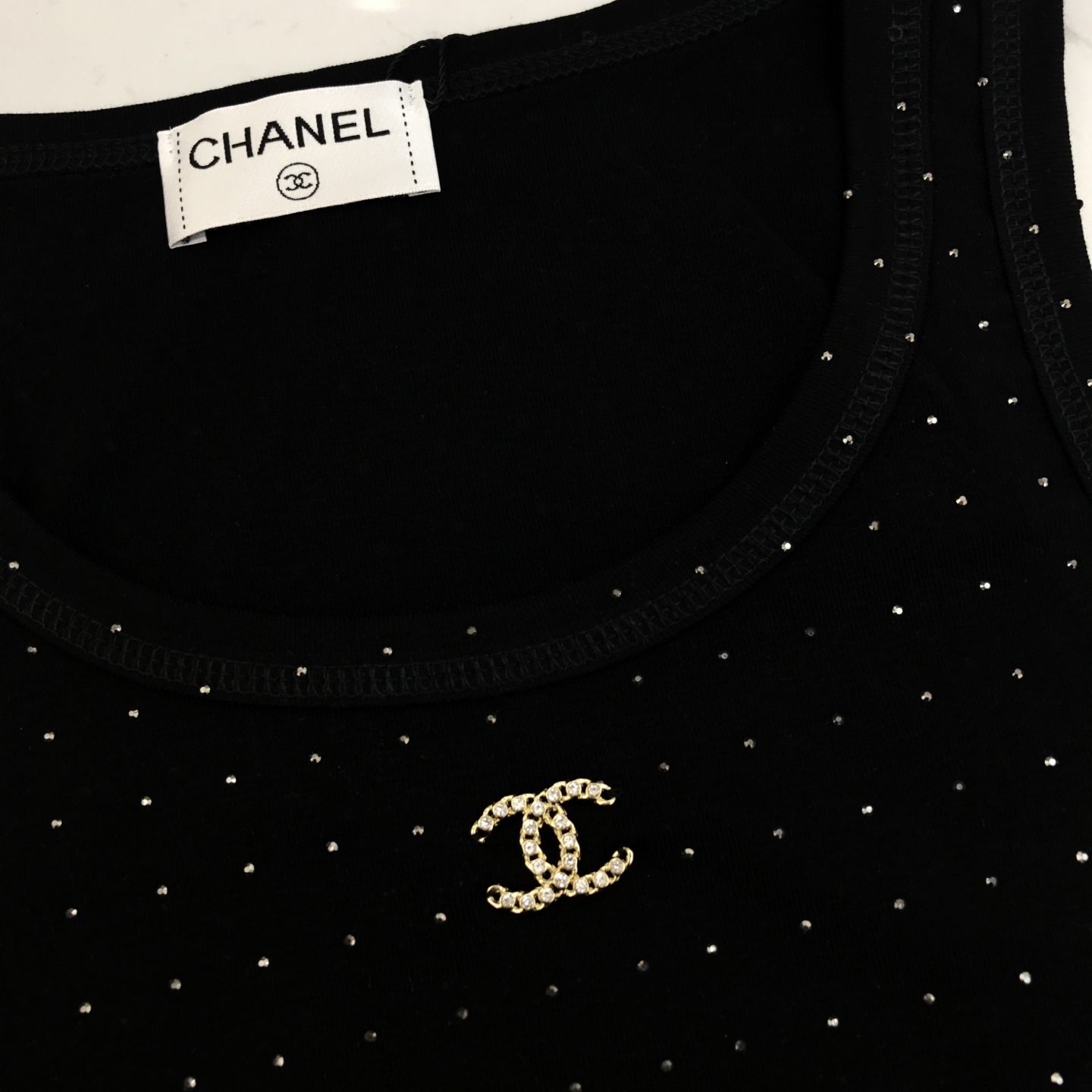 CHANE25SS hot diamond metal button double c letter sleeveless vest