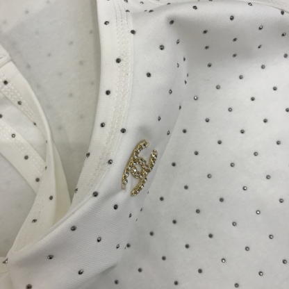 CHANE25SS hot diamond metal button double c letter sleeveless vest