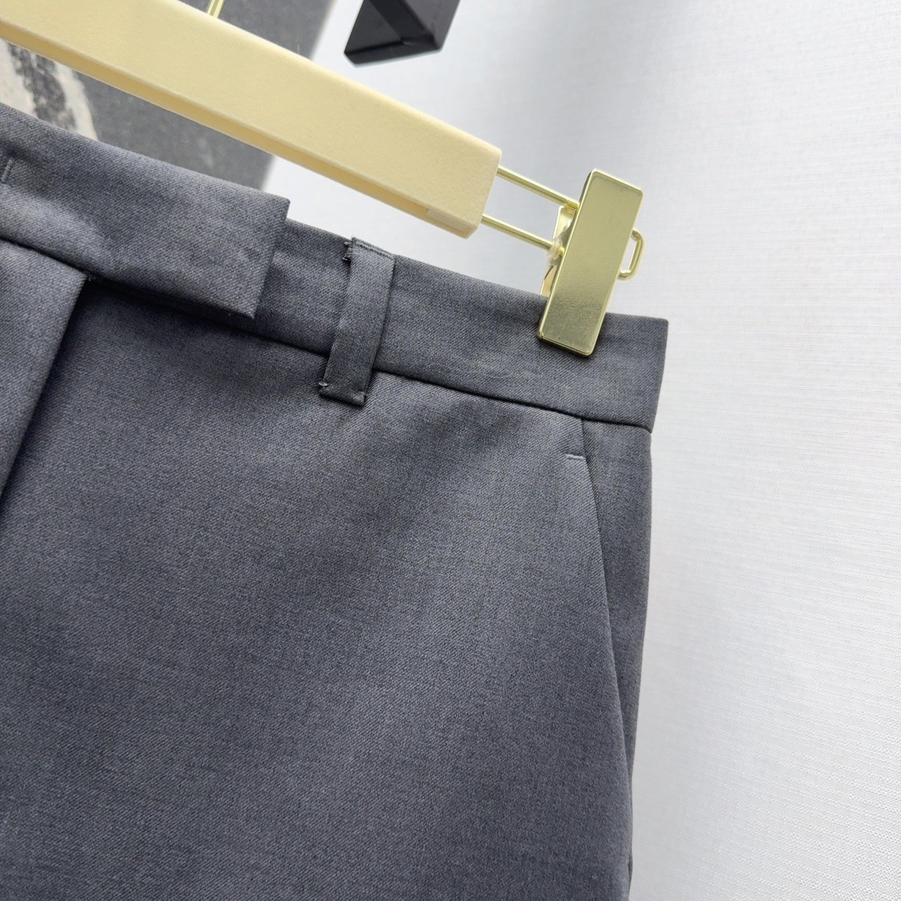 MIU suit with blue trimmed skirt