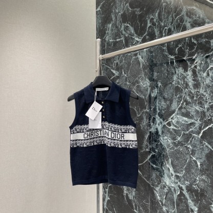 DOR Jacquard Knit Sleeveless Vest