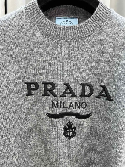 Prad Cashmere Letter Knit Short Sleeve