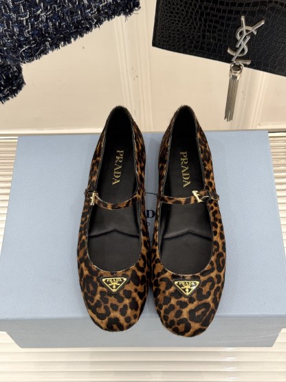 Prad Leopard Studded Shoes