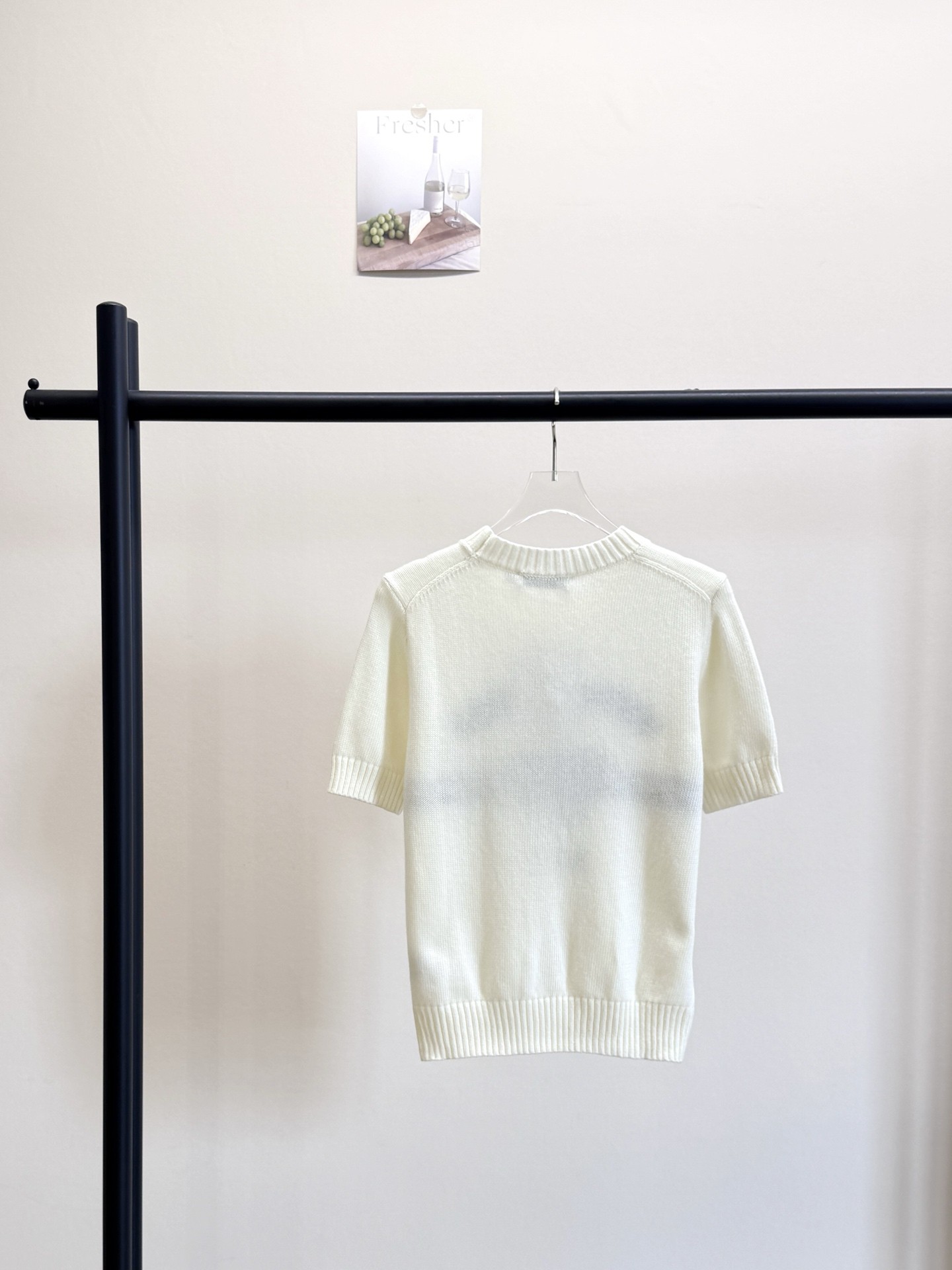 CD New Embroidered Butterfly Clash Color Knit Short Sleeve