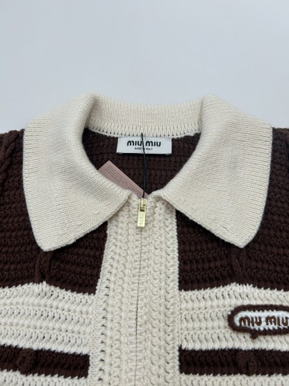 Miu Two-Way Zipper Knit Cardigan