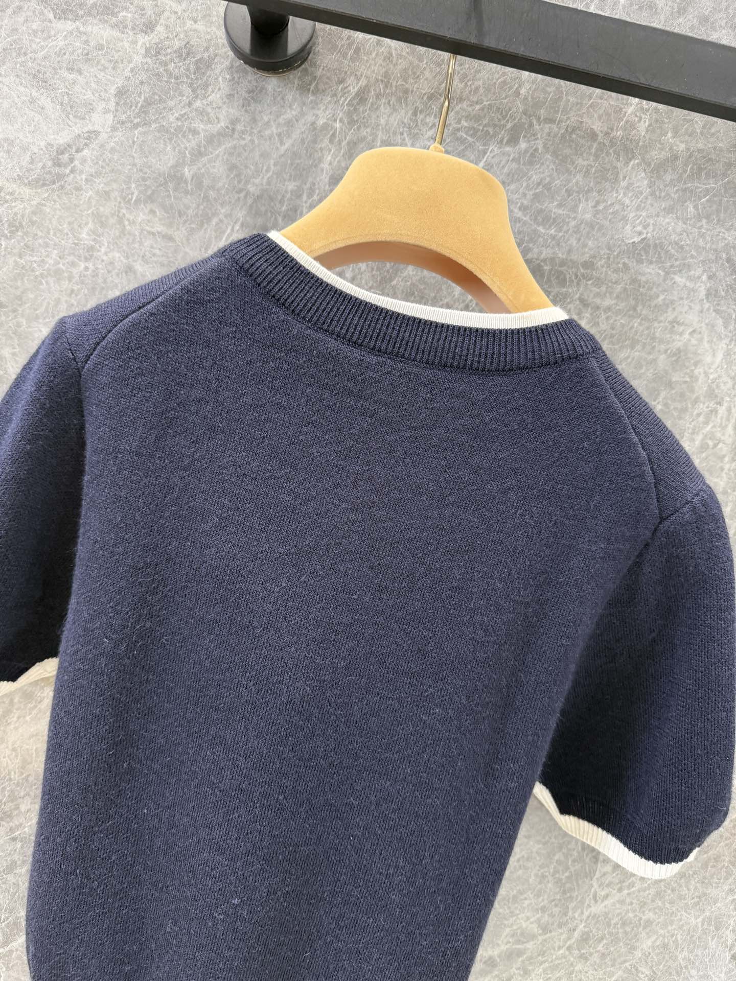 Miu False Two Piece Knitted Cashmere Short Sleeve