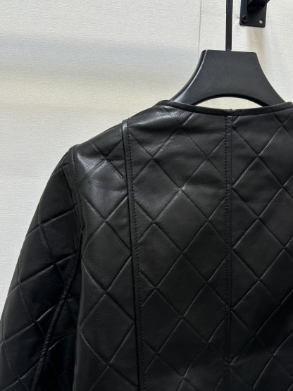 CHNEL Big Stock Black Leather Jacket