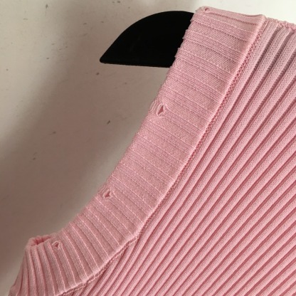 CHANE25SS Embroidered Hip Wrap Knit Vest Dress