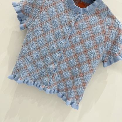 P Lattice Trimmed Knit Top