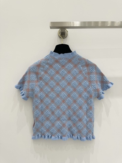 P Lattice Trimmed Knit Top