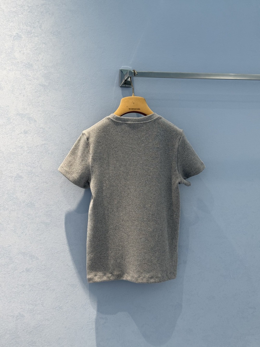 Miu Round Neck Gray Knit Short Sleeve