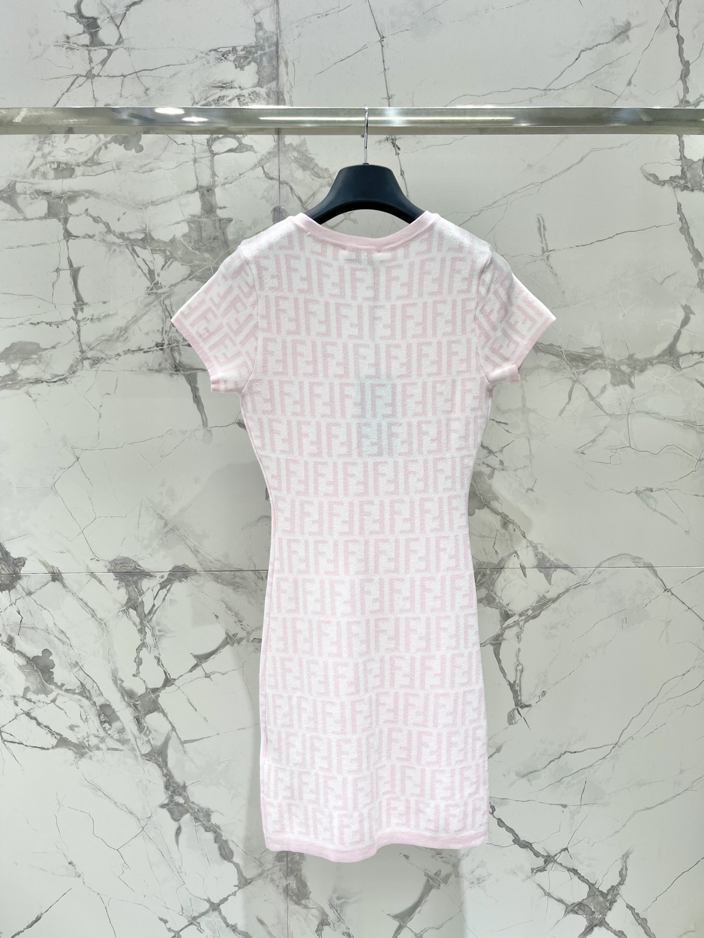 FEND25SS Monogrammed Jacquard V-Neck Dress